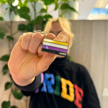 Load image into Gallery viewer, non-binary enamel pride pin