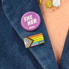 Load image into Gallery viewer, LGBTQIA+ Progress Pride Flag Enamel Pin