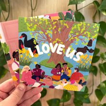Load image into Gallery viewer, LGBTQIA+ greeting cards "I love us" queer pride