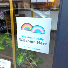 Load image into Gallery viewer, Minus18 window decal pride trans