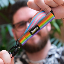 Load image into Gallery viewer, LGBTQIA+ progress pride keyring minus18