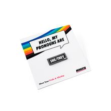 Load image into Gallery viewer, Enamel Pronoun Pins: Black