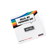 Load image into Gallery viewer, Enamel Pronoun Pins: Black