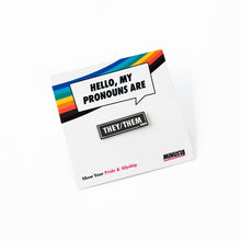 Load image into Gallery viewer, Enamel Pronoun Pins: Black