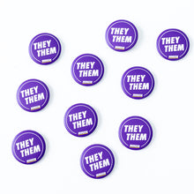Load image into Gallery viewer, Pronoun Badges: Matte Purple