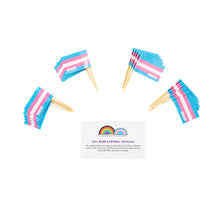 Load image into Gallery viewer, 20 trans flag toothpick flags LGBTQIA+ ally