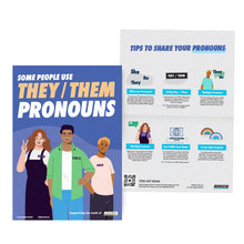 Load image into Gallery viewer, A3 Double Sided educational LGBTQIA+ poster "Some people use They/Them pronouns"