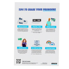 Load image into Gallery viewer, Educational LGBTQIA+ poster "Tips to share your pronouns"
