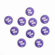 Load image into Gallery viewer, Pronoun Badges: Matte Purple