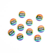 Load image into Gallery viewer, rainbow LGBTQIA+ ally badge pack of 10
