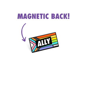 LGBTQIA+ Progress Pride Ally Enamel Pin