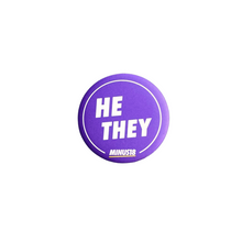 Load image into Gallery viewer, purple he/they pronoun pin