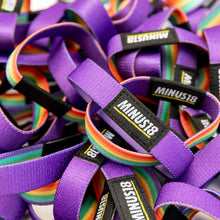 Load image into Gallery viewer, Wear It Purple Day wristbands Minus18