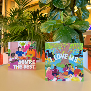 LGBTQIA+ greeting cards "you're the best" "I love us"