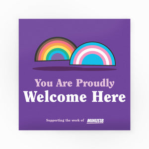 Large You Are Proudly Welcome Here LGBTQIA+ Window Decals
