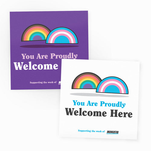 Large You Are Proudly Welcome Here LGBTQIA+ Window Decals