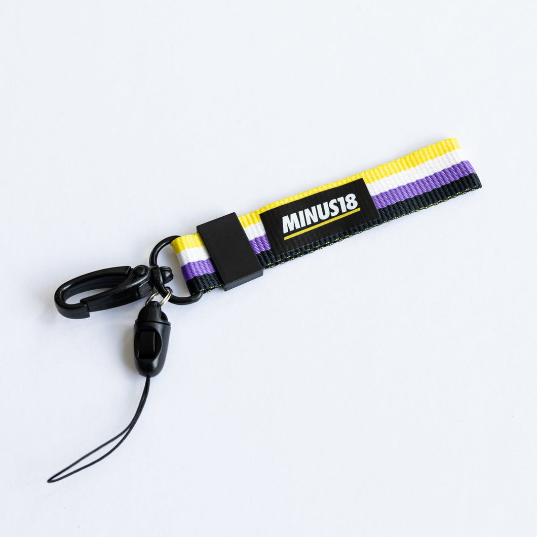 Non-Binary Pride Flag Key Ring LGBTQIA+ Non-Binary Keyring Minus18 