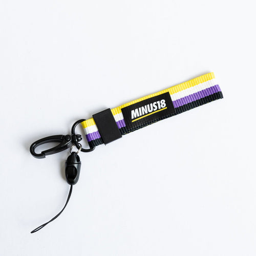 Non-Binary Pride Flag Key Ring LGBTQIA+ Non-Binary Keyring Minus18 