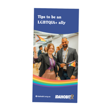 Load image into Gallery viewer, Tips to be an LGBTQIA+ ally flyer Minus18