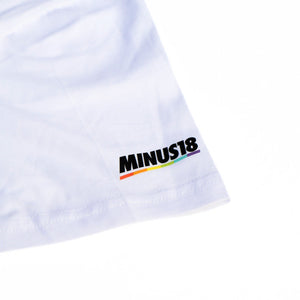 white t-shirt rainbow LGBTQIA+ ally 