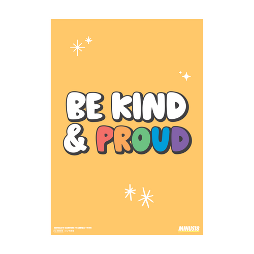 Be Kind and Proud LGBTQIA+ Poster