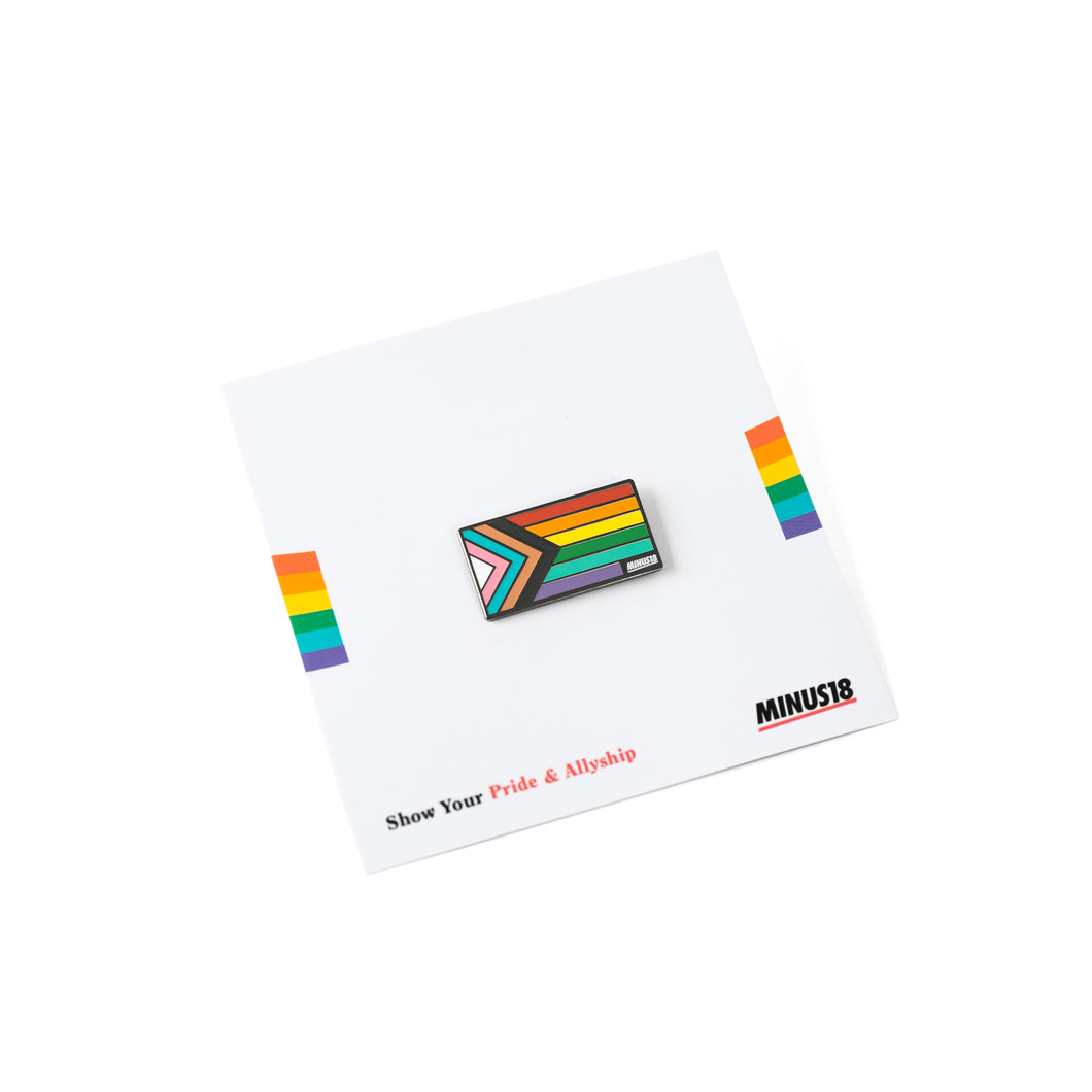 LGBTQIA+ Progress Pride Flag Enamel Pin