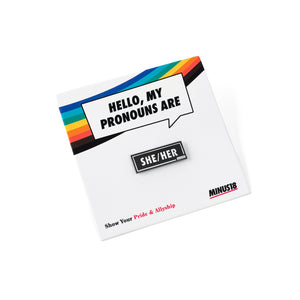 Enamel Pronoun Pins: Black