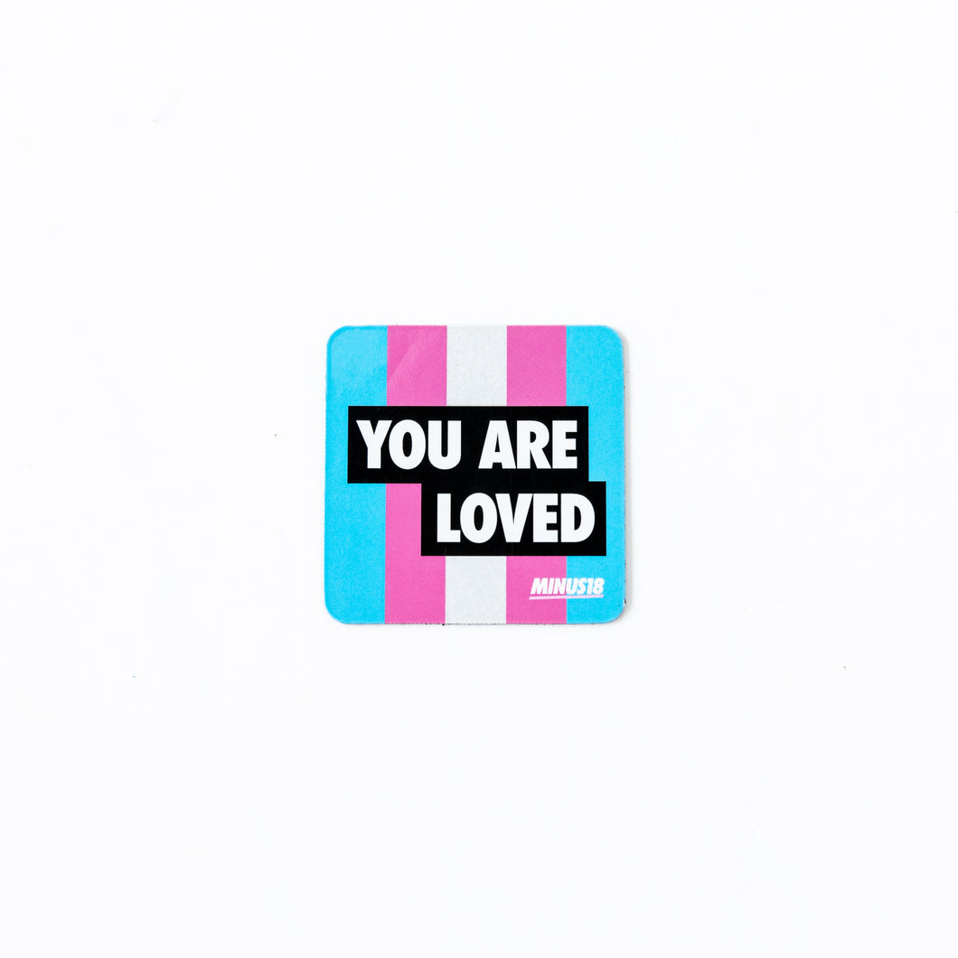 trans flag magnet you are loved minus18