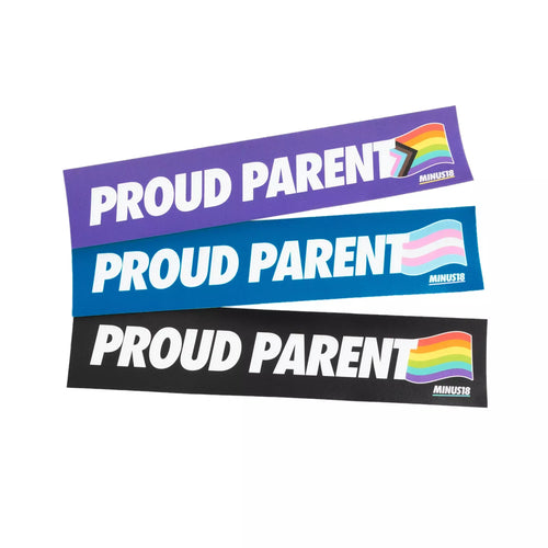 LGBTQIA+ Proud Parent sticker Minus18 purple blue black