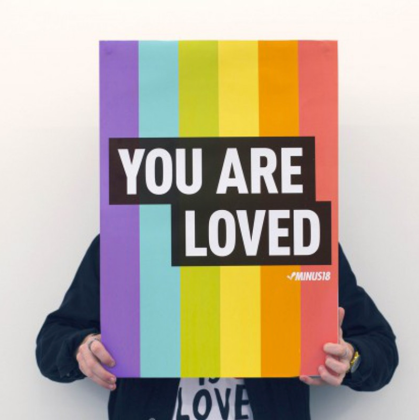 Minus18 LGBTQIA+ rainbow You Are Loved poster