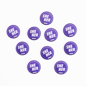 Pronoun Badges: Matte Purple