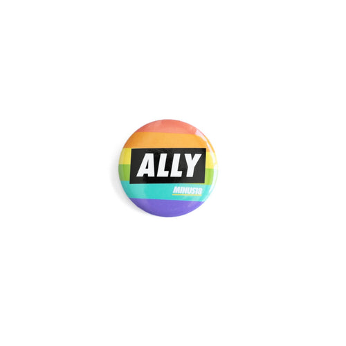 rainbow LGBTQIA+ ally badge round 