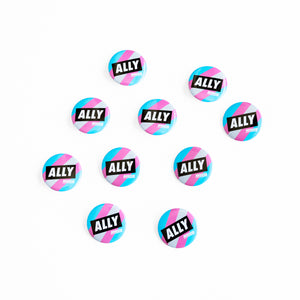 trans ally badge Minus18 pack of 10