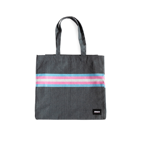 grey trans pride tote bag